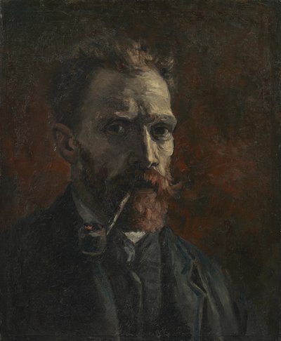 Self-Portrait with Pipe by Vincent van Gogh